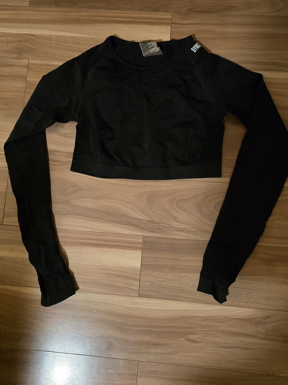 Gymshark Black Long-Sleeve Cropped Seamless Top